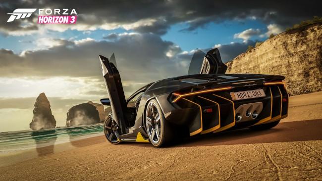 Forza Horizon 3 Lamborghini on Beach class="wp-image-516091" 