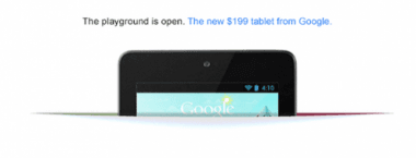 Google reklamuje Nexusa 7 na stronie głównej wyszukiwarki