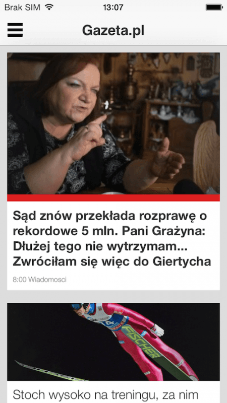 Gazeta.pl LIVE iOS, 1 