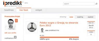 iPredikt &#8211; przewiduję, że Polska wygra z Grecją na inaugurację Euro 2012