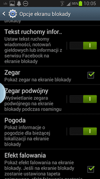 Galaxy S III premium suite p1 opcje ekranu blokady 