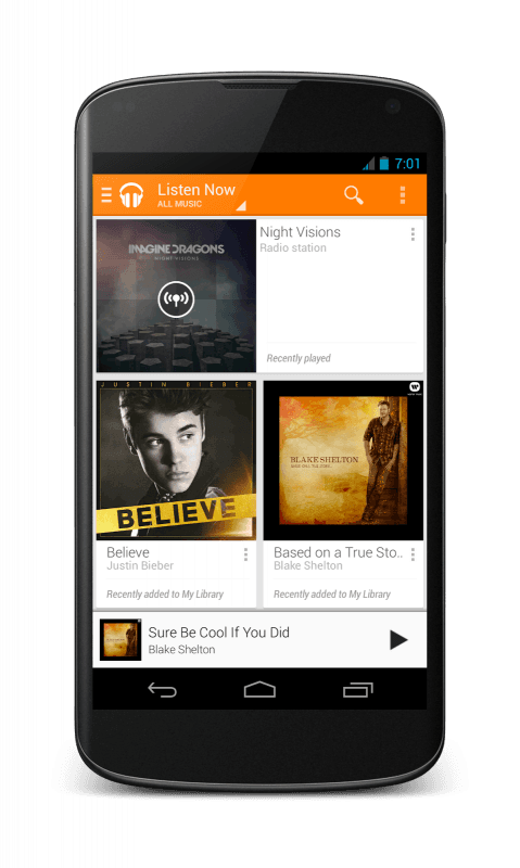 Play Music &#8211; Listen Now &#8211; Nexus 4 