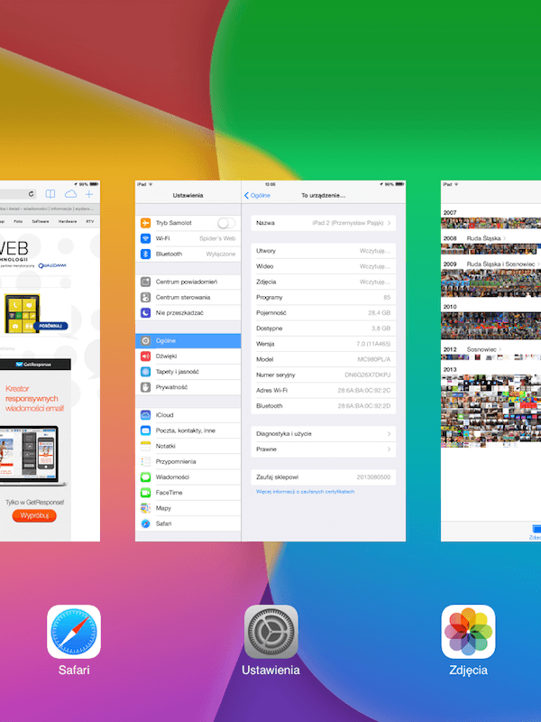 iOS7, iPad 2, multitasking pion 