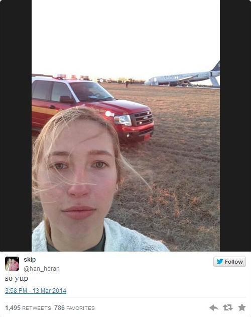 selfie katastrofa samolotu 