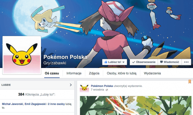 pokemon polska na facebooku 