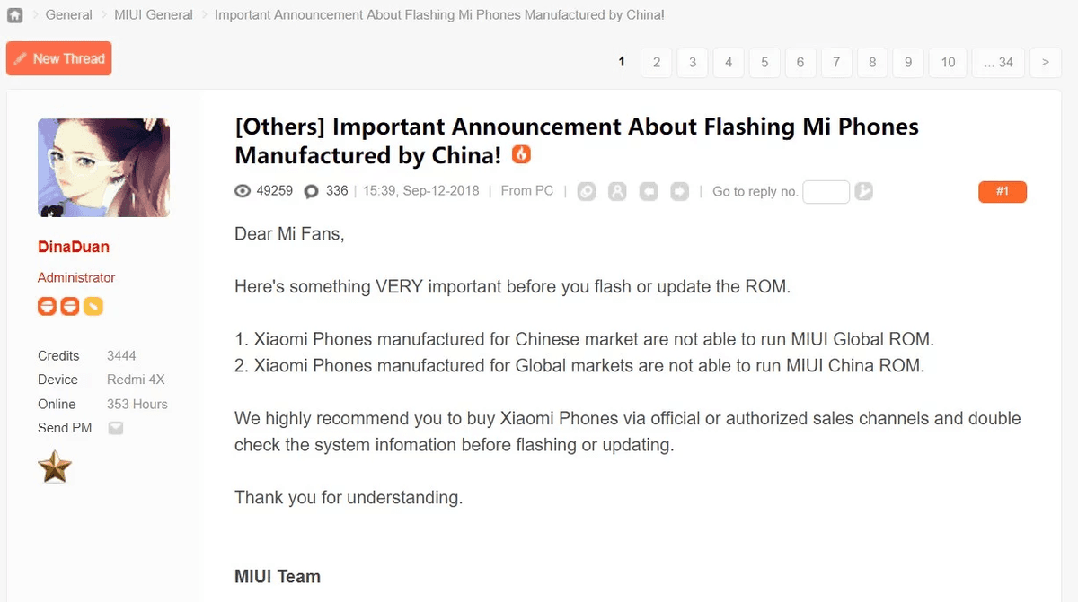 Xiaomi ogłosiło, że wraz z aktualizacją smartfonów do systemu MIUI 10 nie będzie możliwe ich łatwe flashowanie. Co za tym idzie, kupno telefonów Xiaomi z Chin stanie się zupełnie nieopłacalne. class="wp-image-812793" 