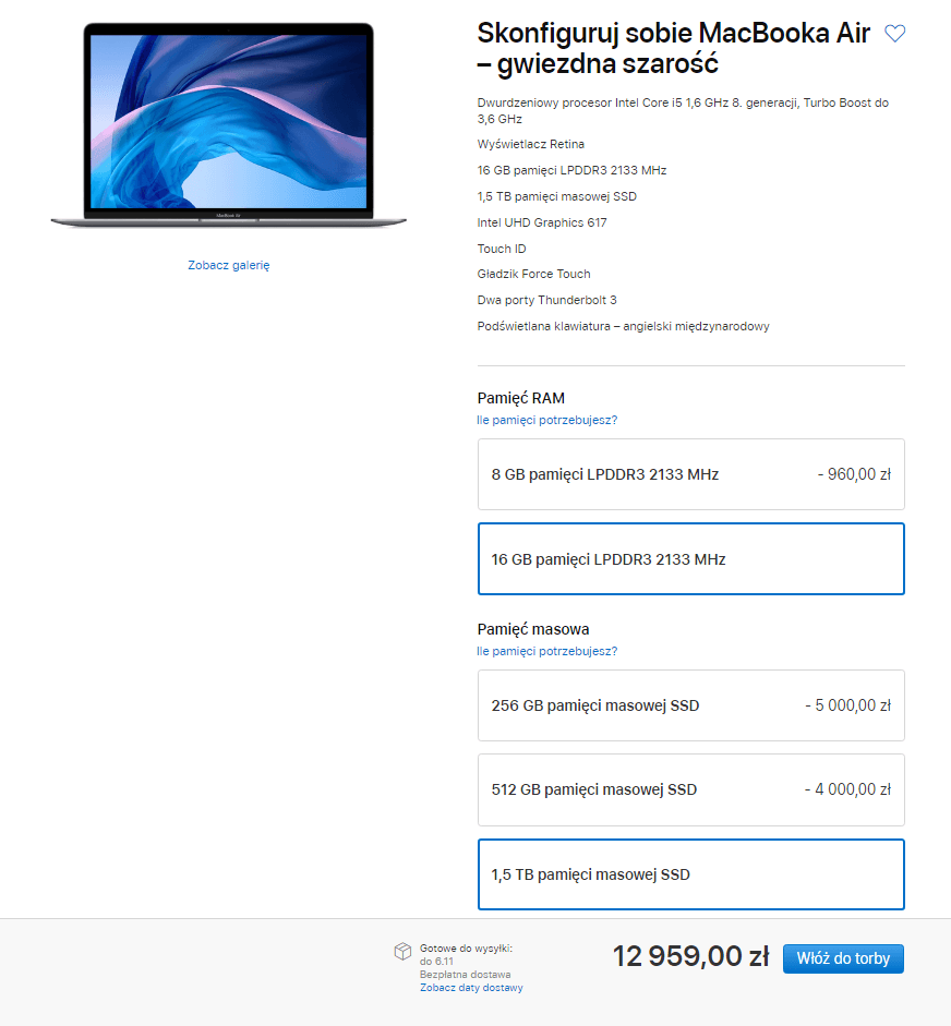nowy macbook air cena class="wp-image-830945" title="Nowy MacBook Air - ceny w Polsce" 