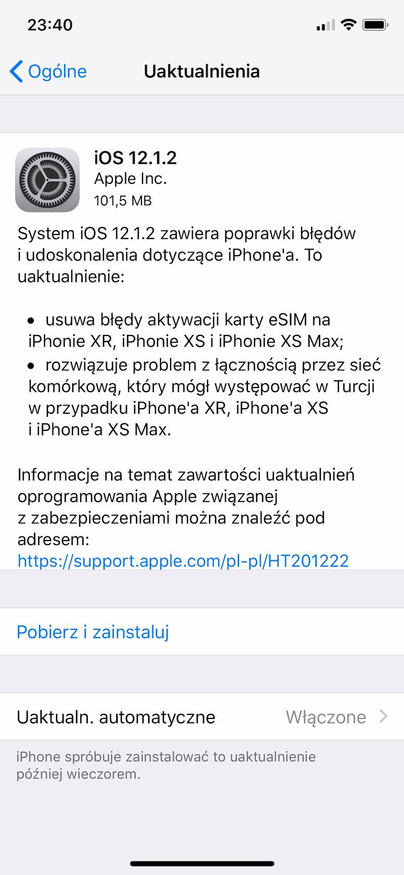 iOS 12.1.2 iphone apple aktualizacja class="wp-image-858701" 