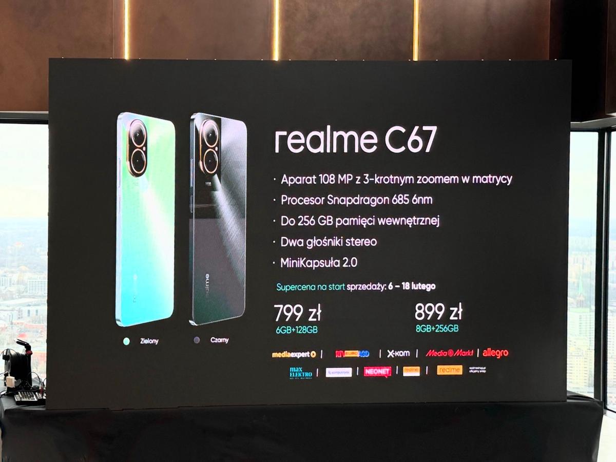 Realme C67 smartfon premiera 3 